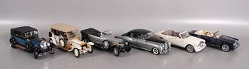 MODELLBILAR, 6 st i HYLLA, Franklin Mint.
