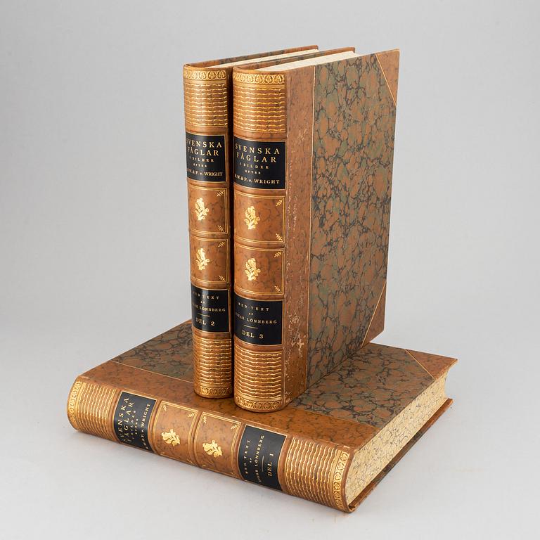 Bröderna von Wright , bokverk, 3 band, "Svenska fåglar", Börtzells tryckeri AB, Stockholm, 1924-1929.