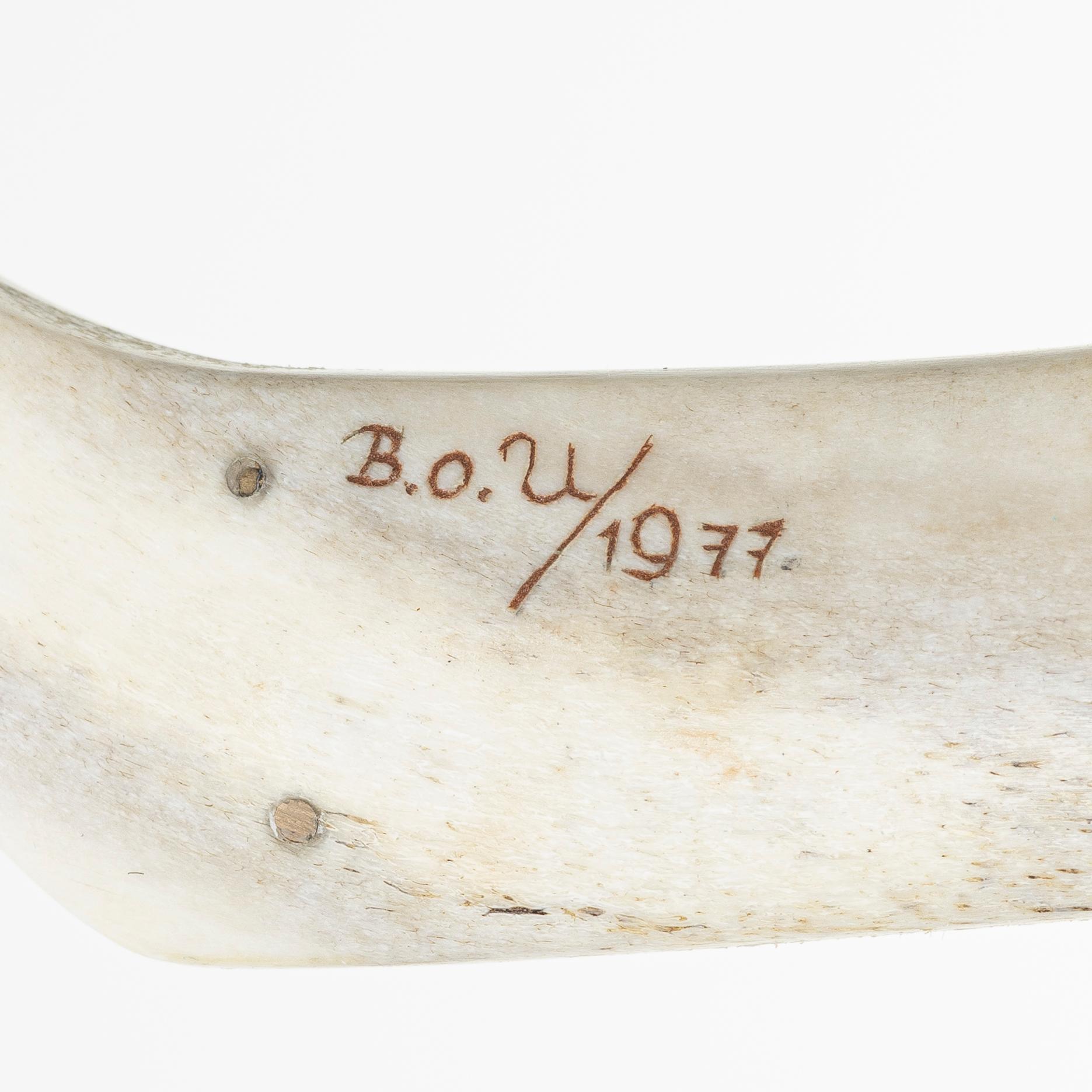 Bengt Olaf Unga, half-horn knife, signed and dated 1977.