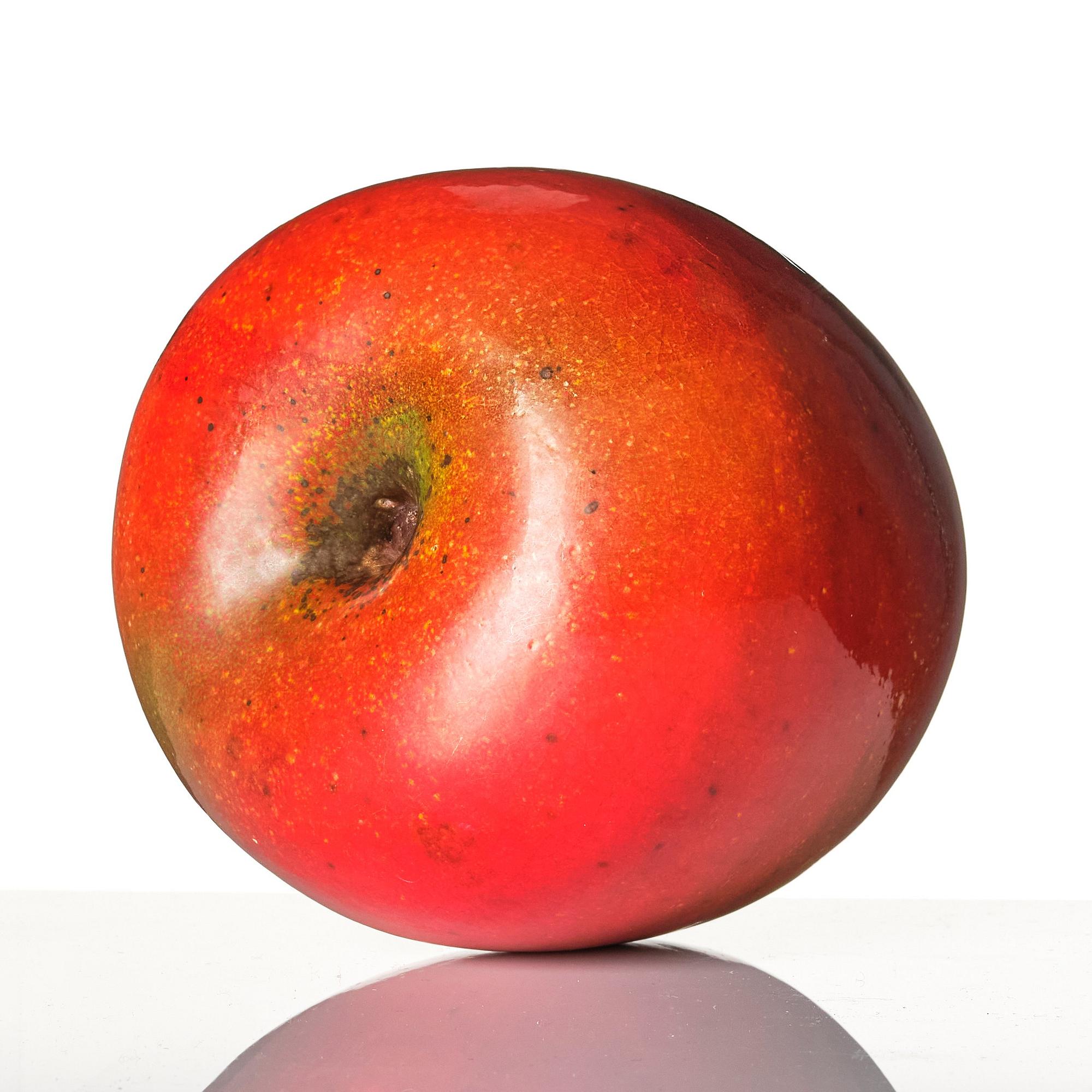 Hans Hedberg, a faience sculpture of an apple, Biot, France.