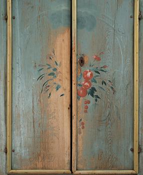 A Swedish polychrome-painted cabinet from Jämtland, presumably painted by Pehr Sundin (1760-1827).