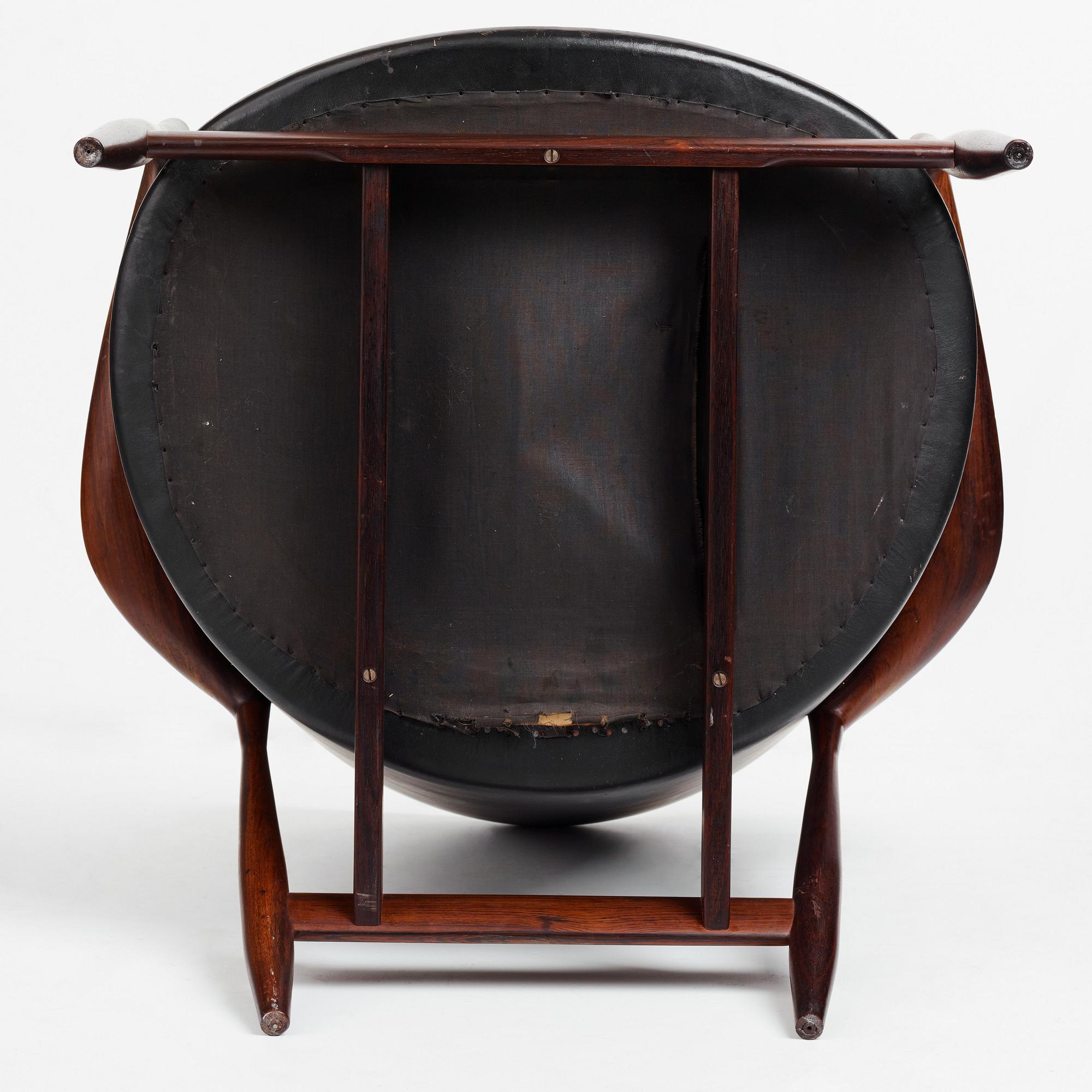 Ib Kofod-Larsen, a palisander "Elisabeth", easy chair, model "U 65", Christensen & Larsen, Copenhagen, Denmark, 1950-60's.