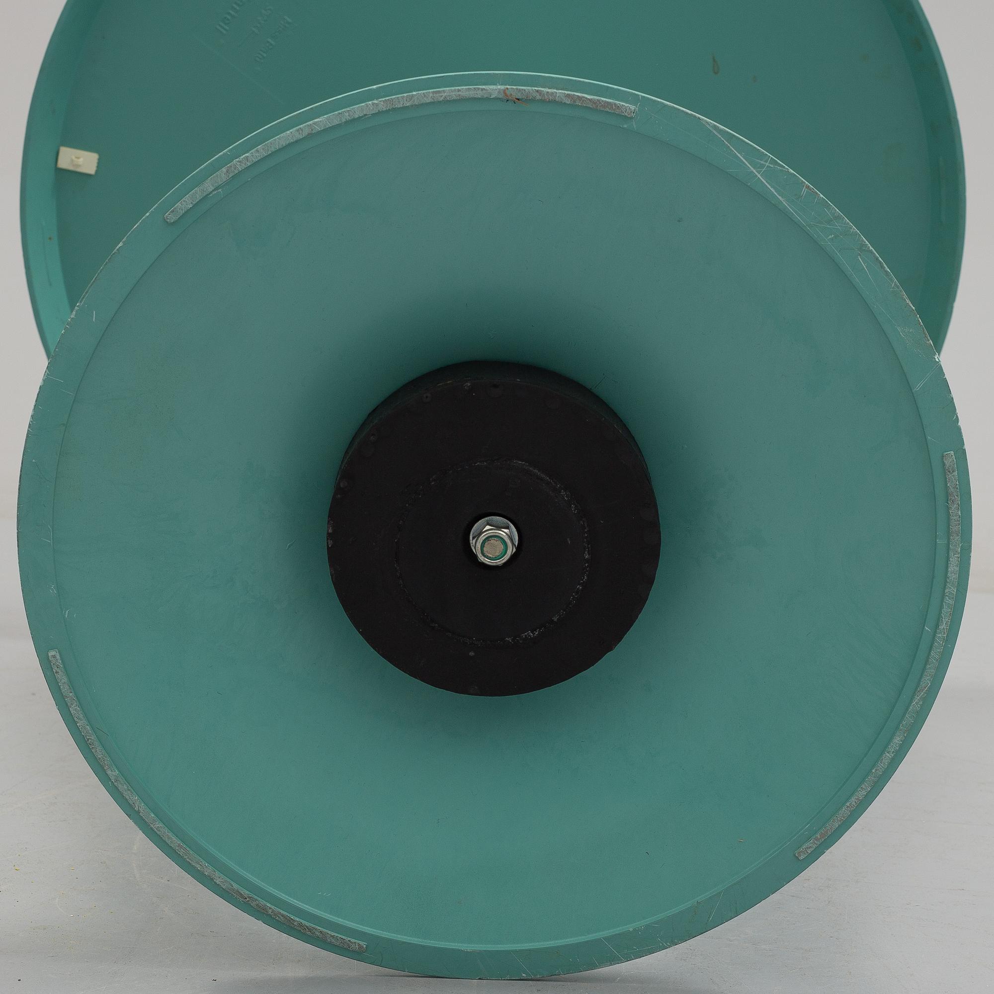 PHILIPPE STARCK, a "Miss Balù" table and a pair of "Dr Glob" chairs, Kartell.