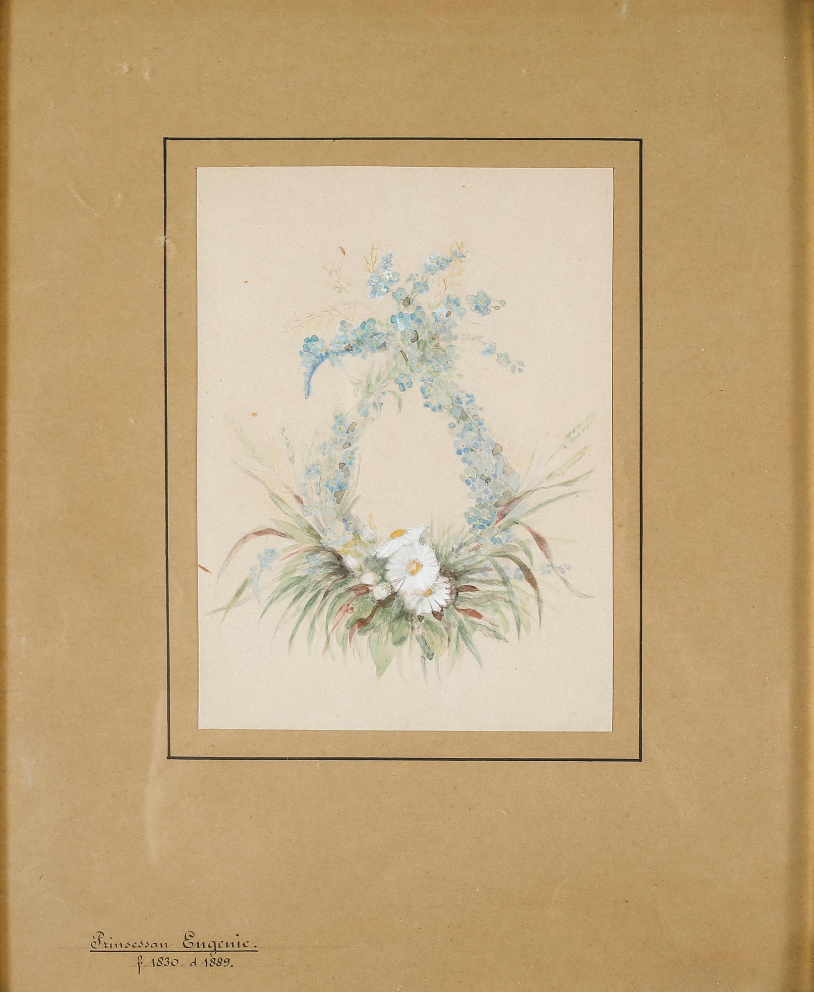 UNKNOWN ARTIST, possibly Princess Eugénie, watercolour, not signed.