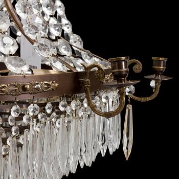A CHANDELIER, Empire-style, second half of the 20th century.