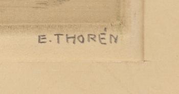 Esaias Thorén, Surrealist studies, two etchings.