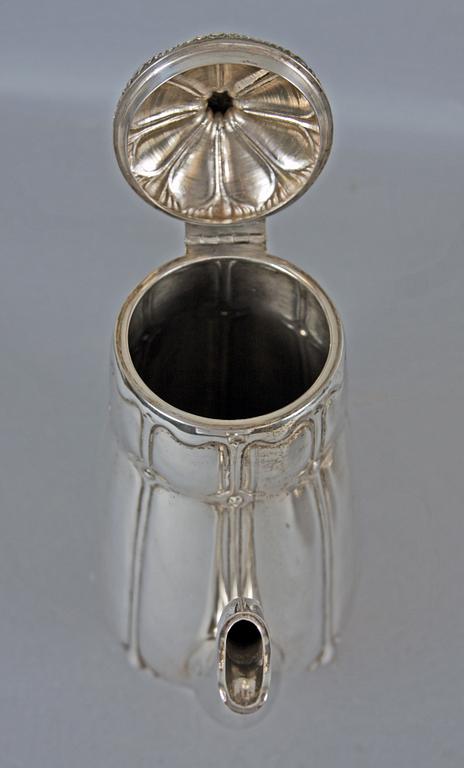 KAFFESERVIS, 3 delar, silver, Otto Larsson, Landskrona, 1922.