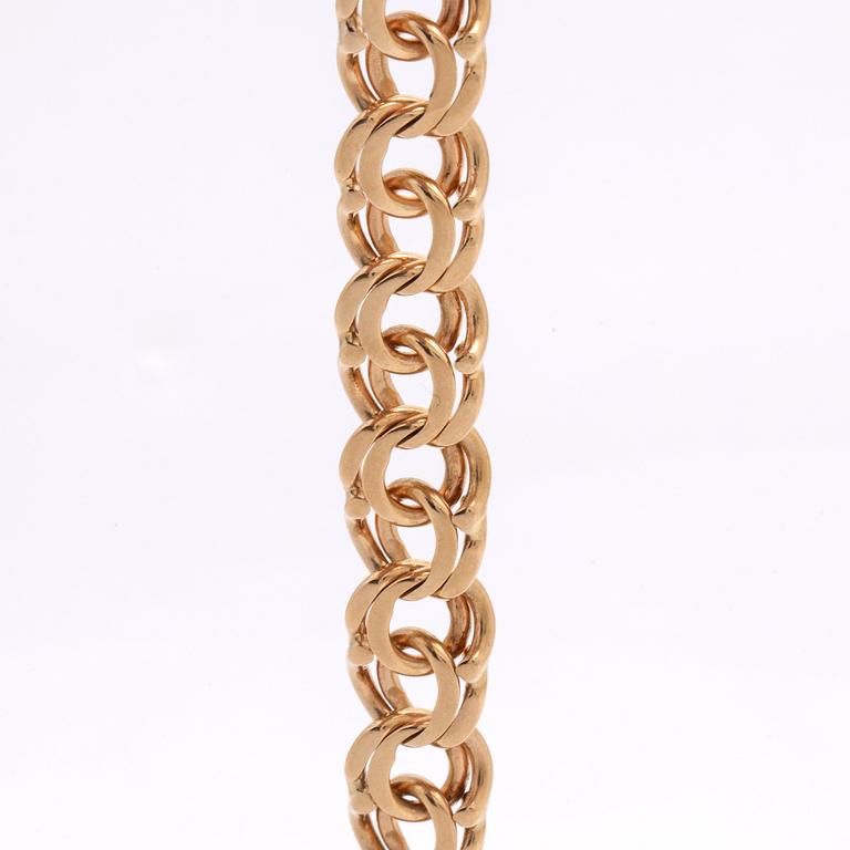 Armband 18K guld bismarck-länk, 38,5 g, ca 18 x 1 cm.