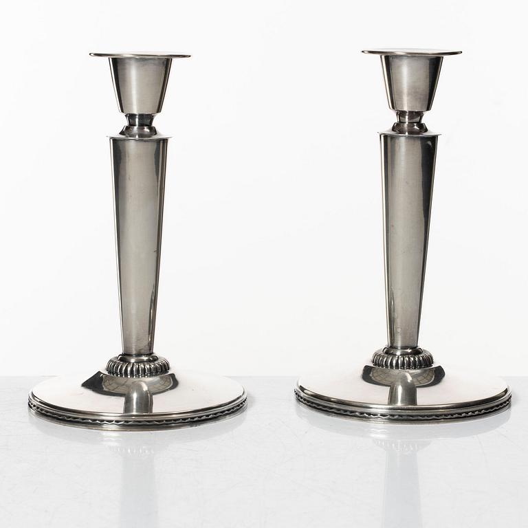 Eric Råström, a pair of silver candelsticks, CG Råström, Stockholm 1976.