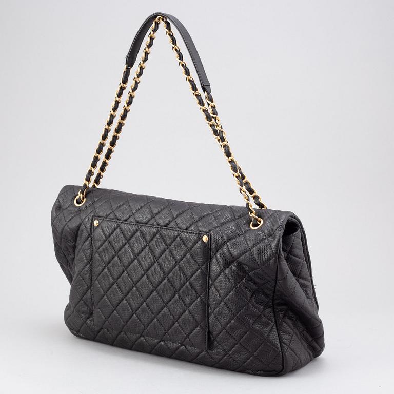 Chanel, a black, quilted leather 'Timeless Flap Bag XXL', 2017-2018.