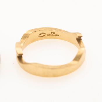 Georg Jensen, ring, 3 delar, "fusion", 18k guld med briljanter, Danmark.