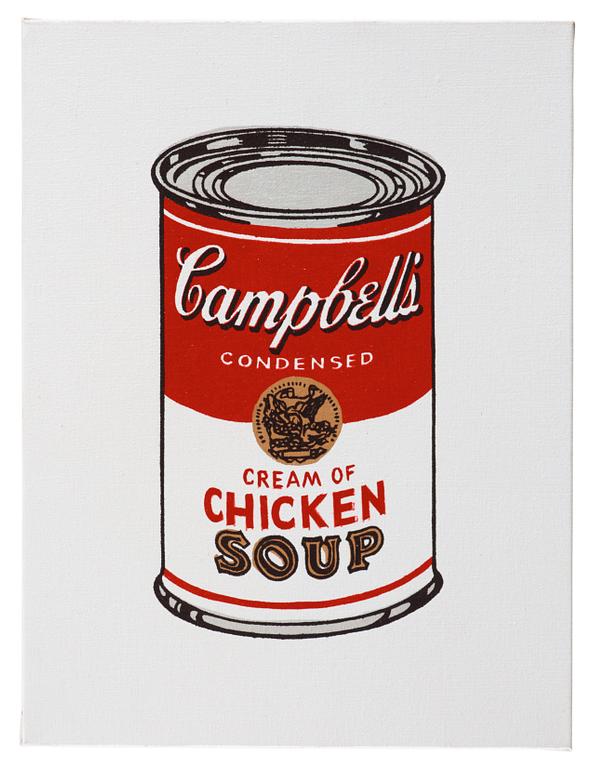 Richard H. Pettibone, "Andy Warhol, '32 Cans of Campbell's Soup', 1962".