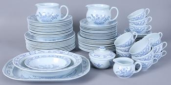 MATSERVISDELAR, 59 delar,"Fågel Blå" Rörstrand.