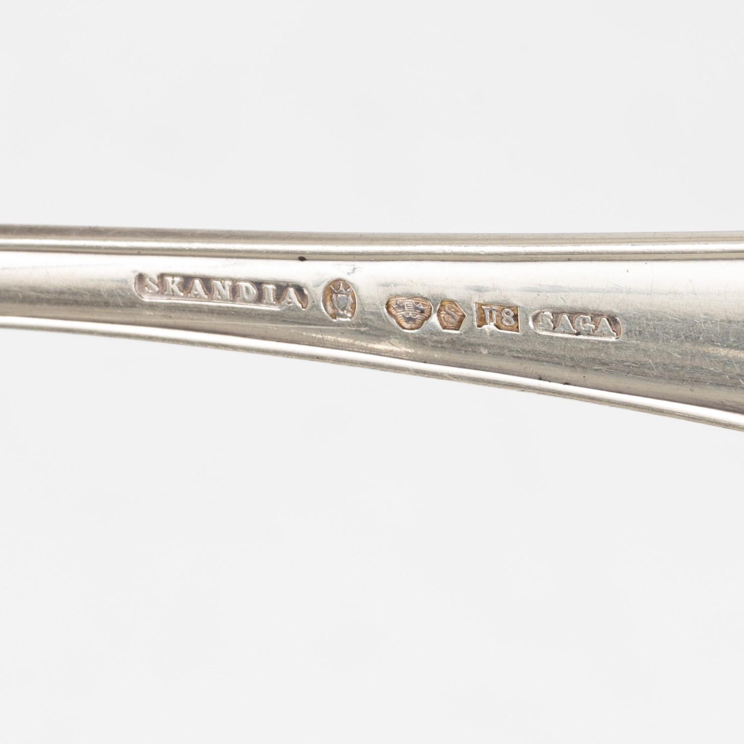 Twelve silver table spoons, model Saga, Skandia, 1946.