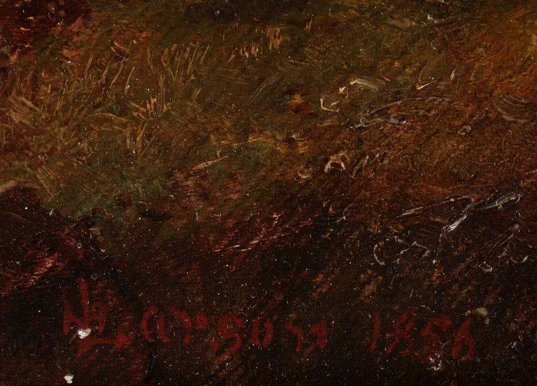 MARCUS LARSON, olja på duk, sign och dat 1856.