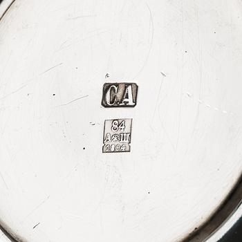 Teservis i schatull, 4 delar, silver, S:t Petersburg 1894. Oidentifierad mästare, C.A.