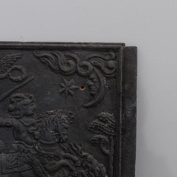 CAST IRON STOVE FRONT, 18th century.