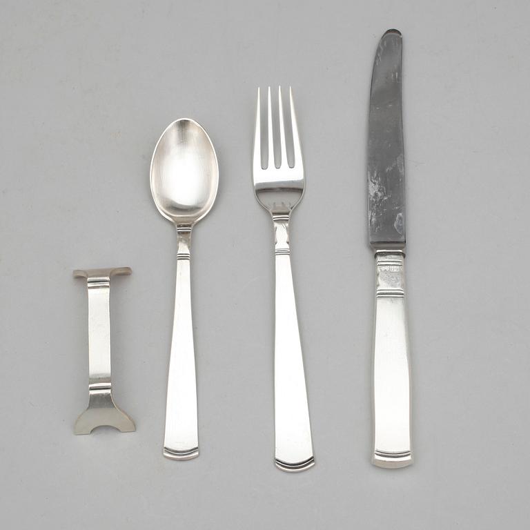 BESTICKSERVIS, 72 delar, "Rosenholm", GAB, Stockholm, 1900-tal. Total vikt ca 869g.