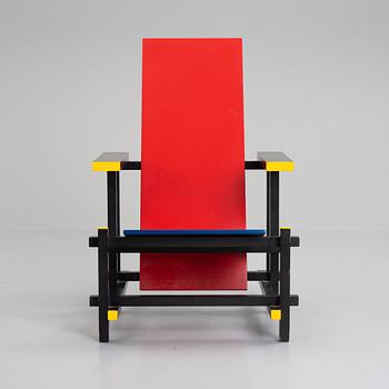 Gerrit Rietveld, easy chair, 'Red and blue chair', Cassina.