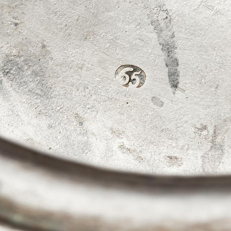 A Danish large silver bowl on foot, mark of Anton Michelsen, Copenhagen 1865.