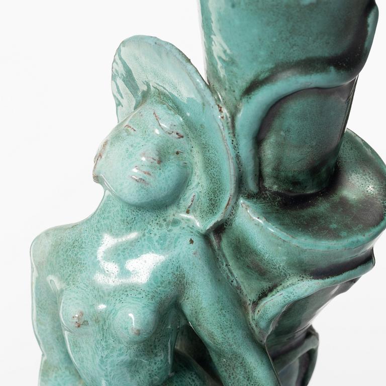 Allan Ebeling, a glazed ceramic table lamp, Torshälla 1932.