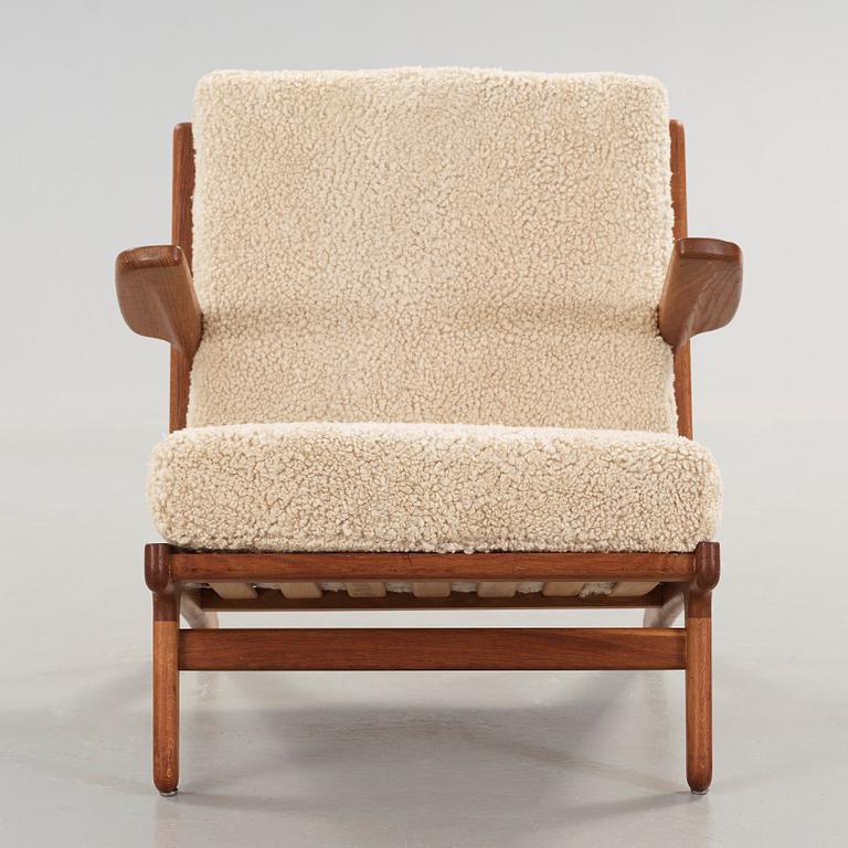 Børge Mogensen, an oak and iron easy chair, Fredericia, Denmark 1950's.