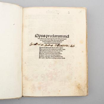BOOK, Incunable, Brescia 1500.