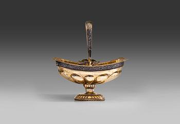 BRÖDKORG, förgyllt silver, Anton Christian Iwersen, S:t Petersburg 1824. Vikt 657 g.
