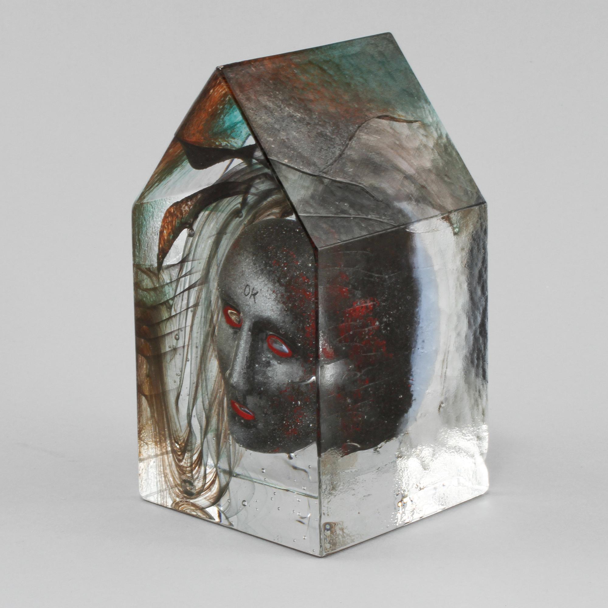 SKULPTUR, glas, Bertil Vallien, Kosta Boda Atelier, signerad och numrerad, 1900-talets andra hälft.