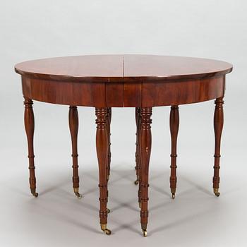 An extendable dinner table, Sweden around 1830s.