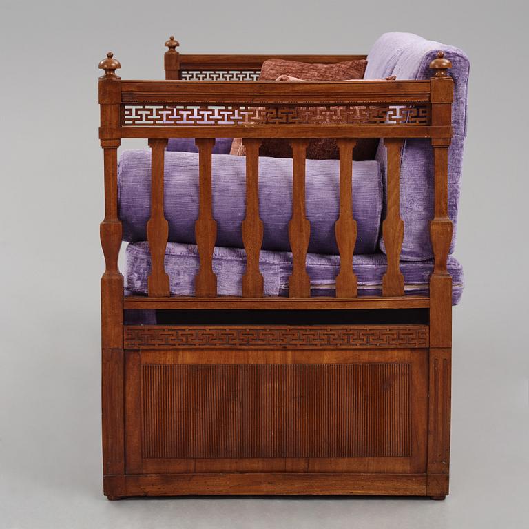 A late Gustavian mahogany sofa, Stockholm, late 18th century.
