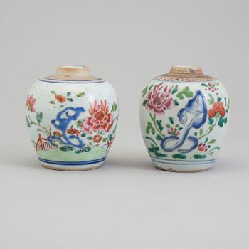 Two famille rose tea caddies, Qing dynasty, Qianlong (1736-95).