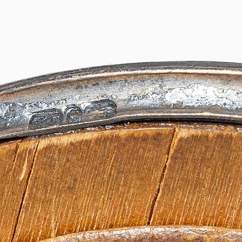 Two sterling Silver Guilloche Enamel frames, marks of David Andersen, Oslo Norway early 20th century.