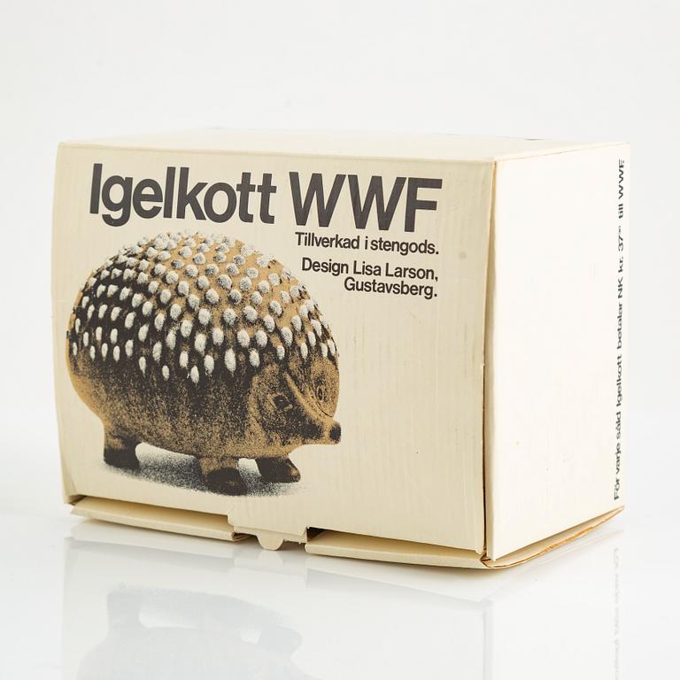 Lisa Larson, figurin, "Igelkott", Gustavsberg för NK, Nordiska Kompaniet i samarbete med WWF. Limiterad upplaga 2200.