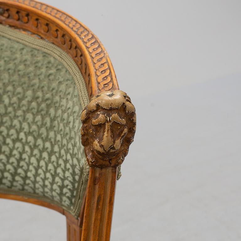 An early 19th century late gustavian armchair.