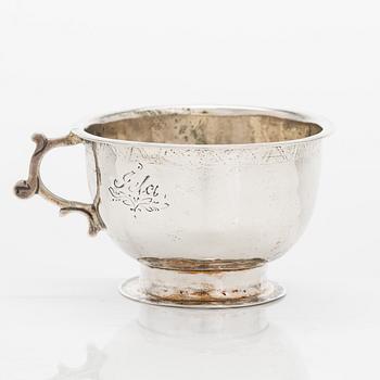 An 18th-century silver brandy cup from Arboga, Sweden 1777.