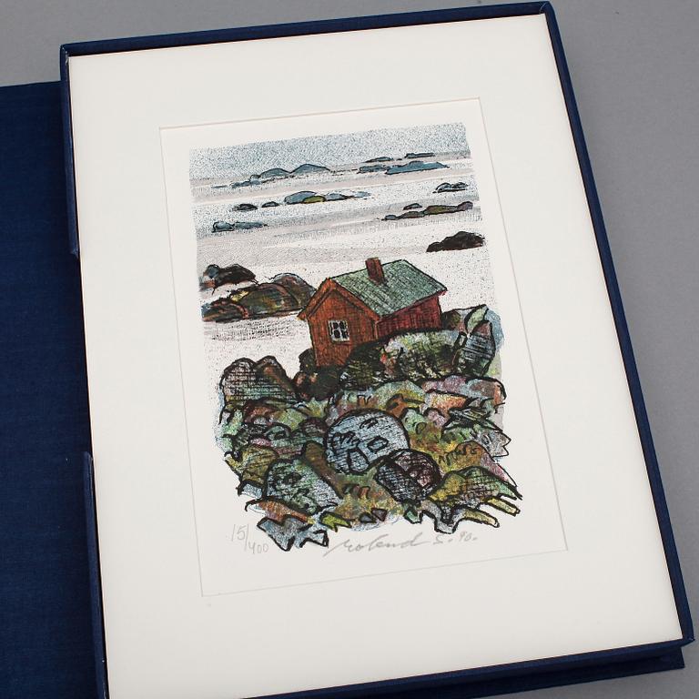 ROLAND SVENSSON. 4 färglitografier i kassett, signerade samt numrerad 15/200.