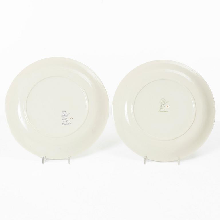 Stig Lindberg, four creamware plates, 'Löja', Gustavsberg, Sweden.