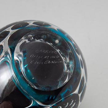 EDVIN ÖHRSTRÖM, vase, glass, ariel, "The girl and the Dove", 1958.