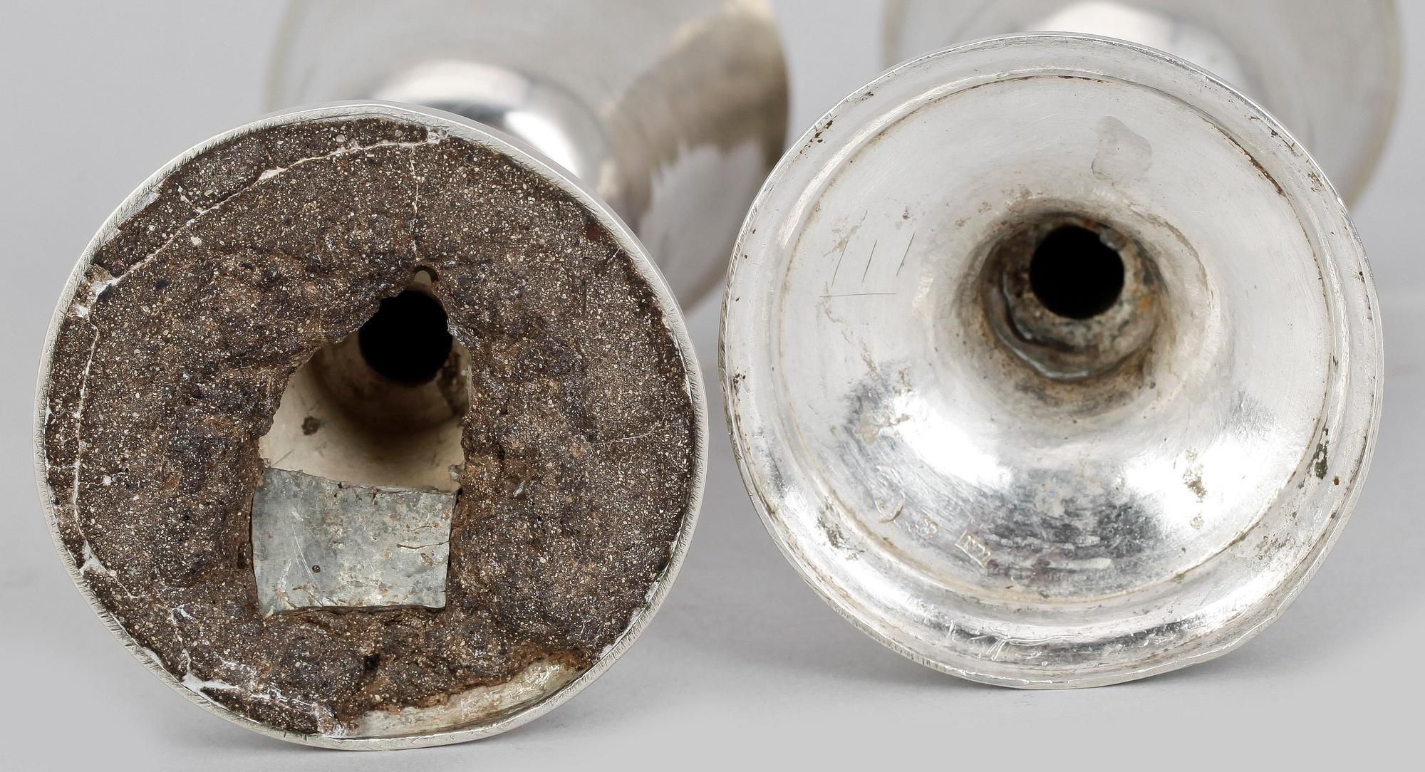 KALKAR, ett par, silver, troligen Lars Wixner, Söderhamn, 1800-tal.