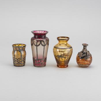 A set of four Bohemian vases early 1900's.