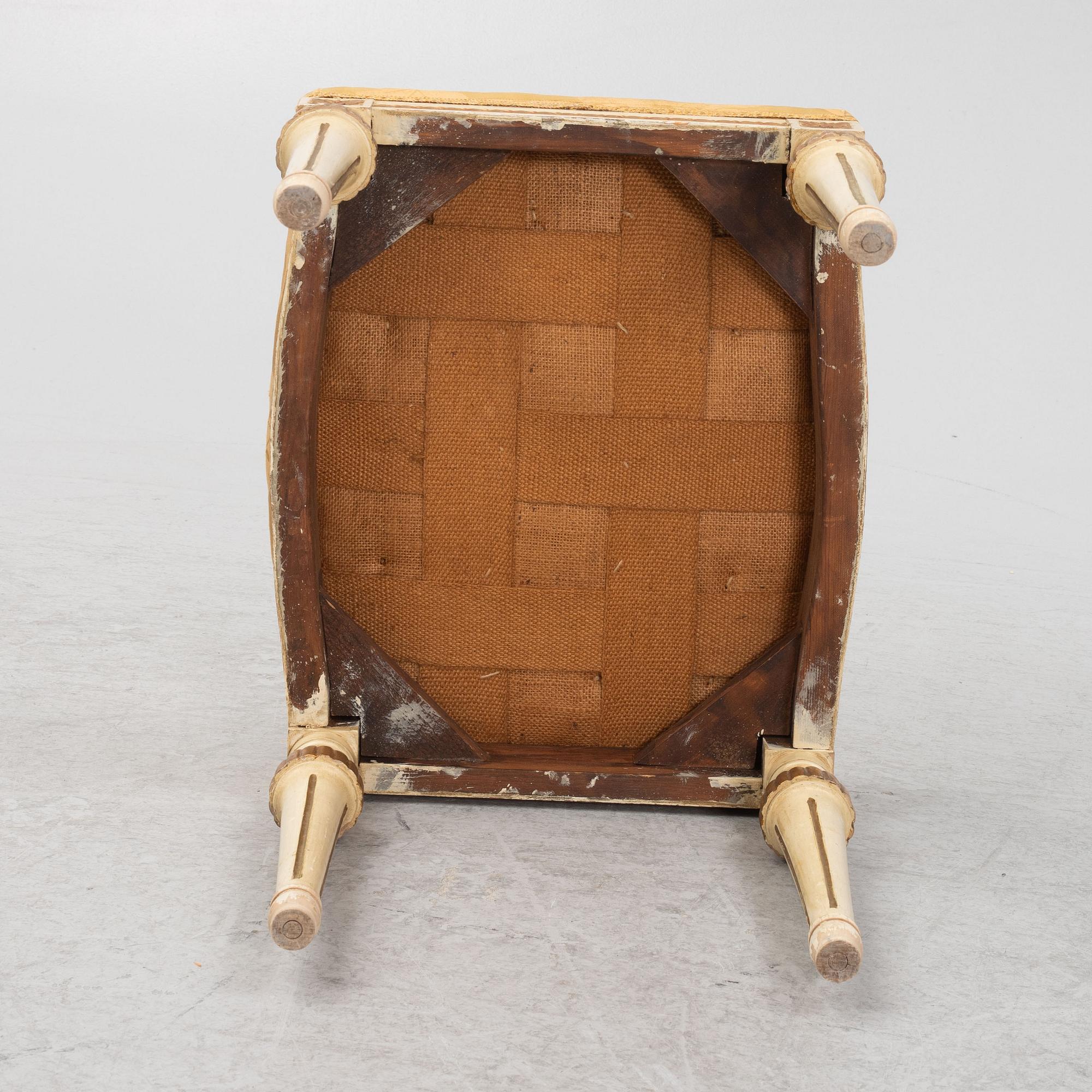 A Gustavian style stool, late 19th Century.