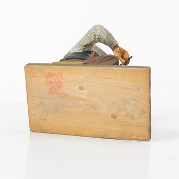 Herman Rosell, tillskrivna, skulptur, trä, signerad Leo Spanien 1943.