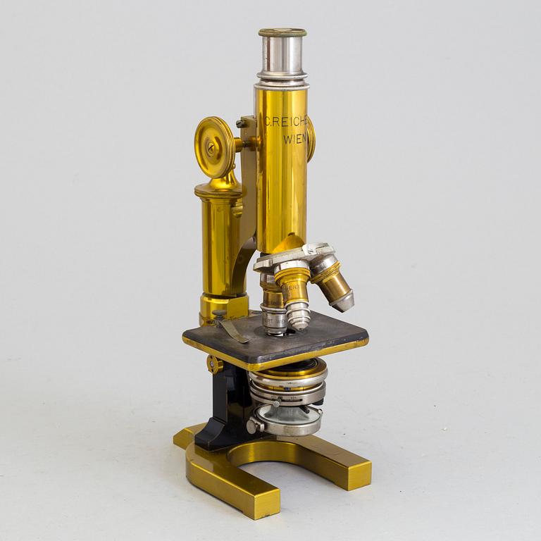 A microscope from Reichert, Vienna, Austria, first half of the 20th century.