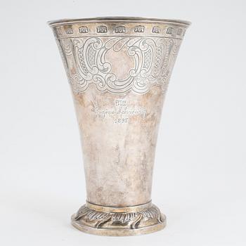 BÄGARE, silver, Gustaf Möllenborg, Stockholm, 1894. Vikt ca 248g.