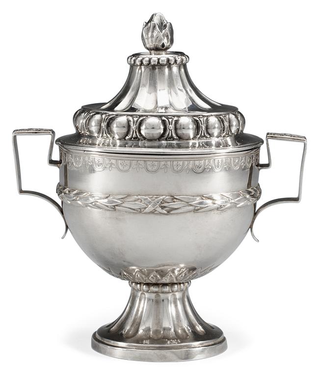 A Swedish 18th century silver sugar-bowl, marks of Fredrik Petersson Ström, Stockholm 1760.