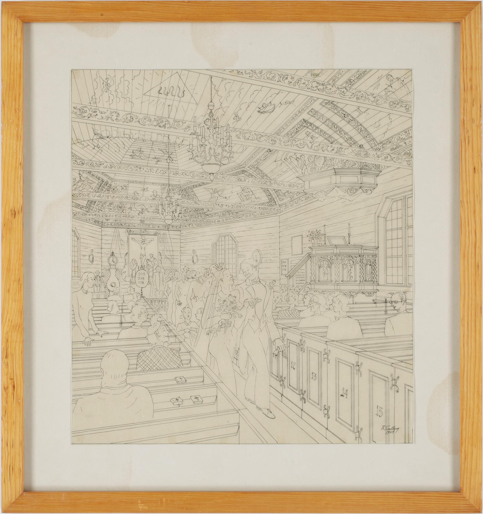 RUDOLF CARLBORG, 9 st, tuschteckningar, sign.