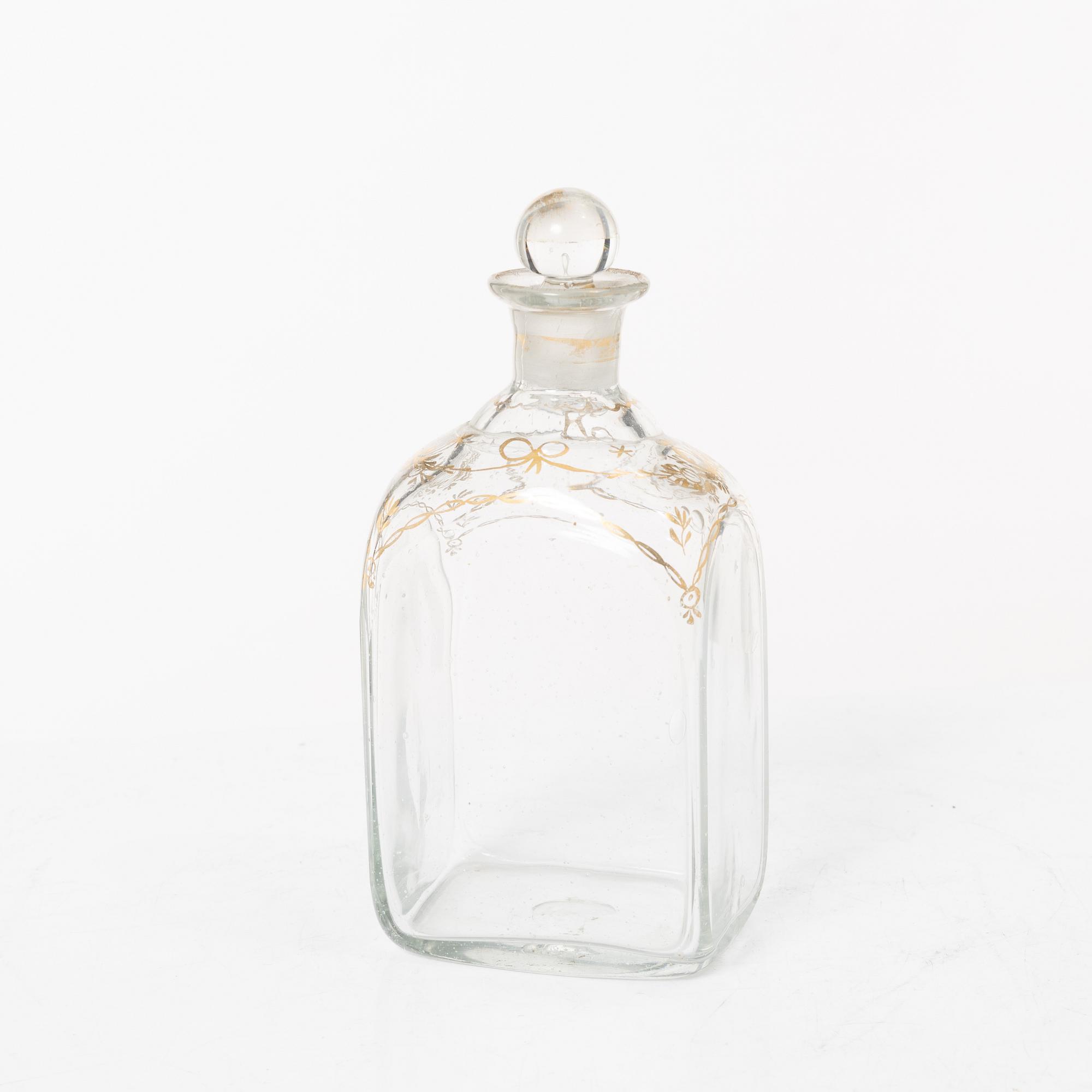 Six glass items, 18th-19th Century.