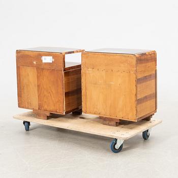 Bedside tables, a pair, Art Deco, first half of the 20th century.