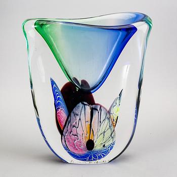 Vas, Murano, signerad, höjd 35 cm, glas.